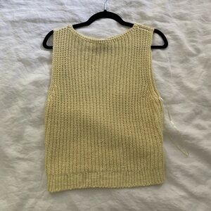 Abercrombie & Fitch Yellow Knit Sweater Tank Top/Vest